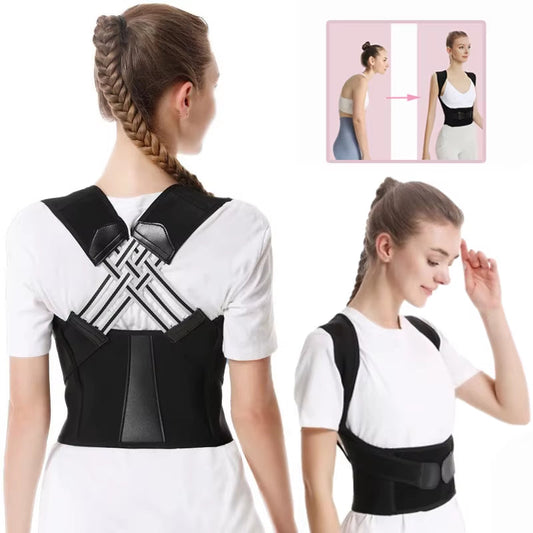 Back Brace Posture Corrector for Women and Men, Shoulder Straightener Adjustable Full Back Support Upper and Lower Waist Belt