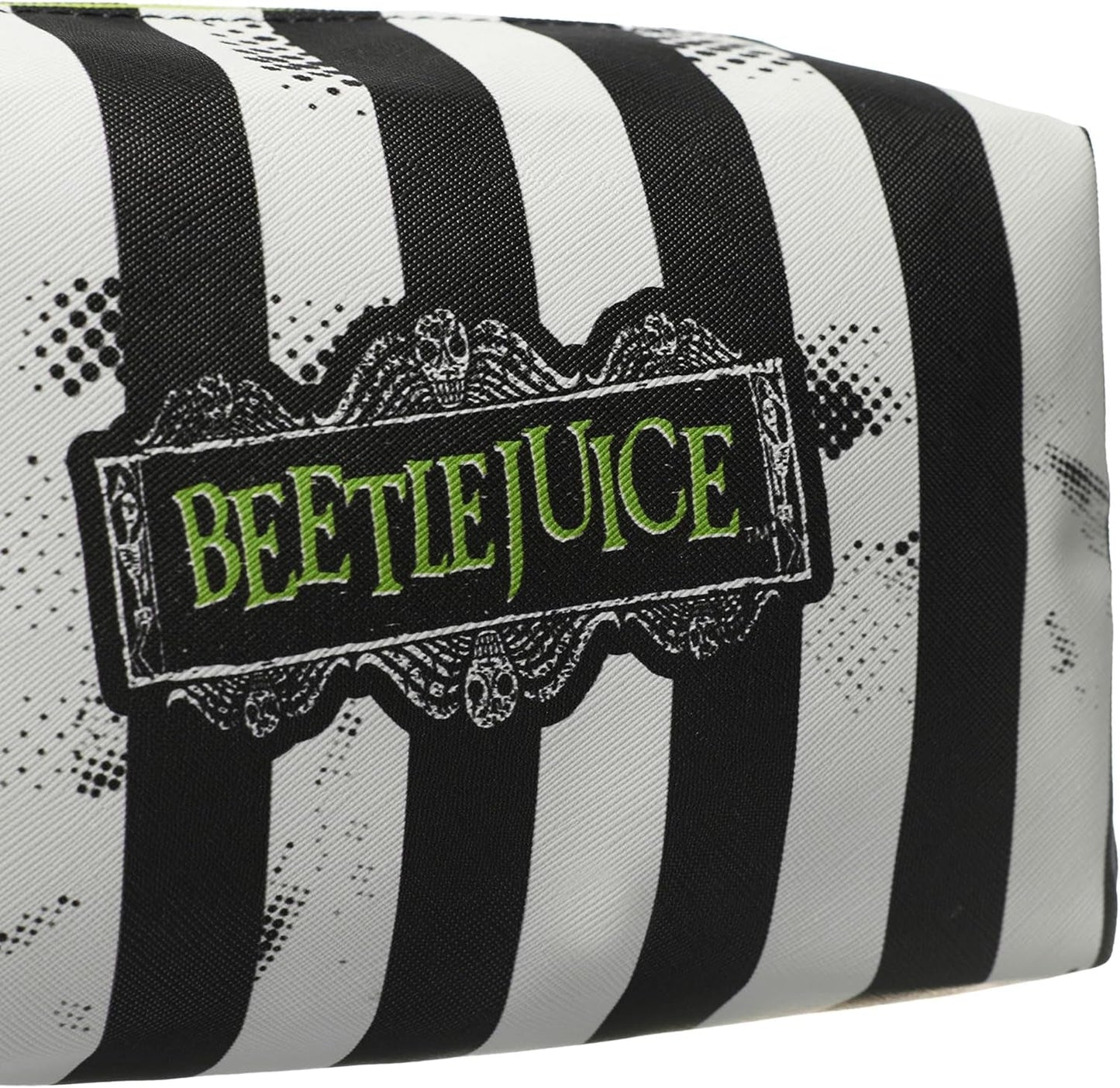 Beetlejuice Multicoloured Makeup Bag | Women'S Cosmetic Pouch with Stripe Design | Adults Beetlejuice Logo Makeup Holder