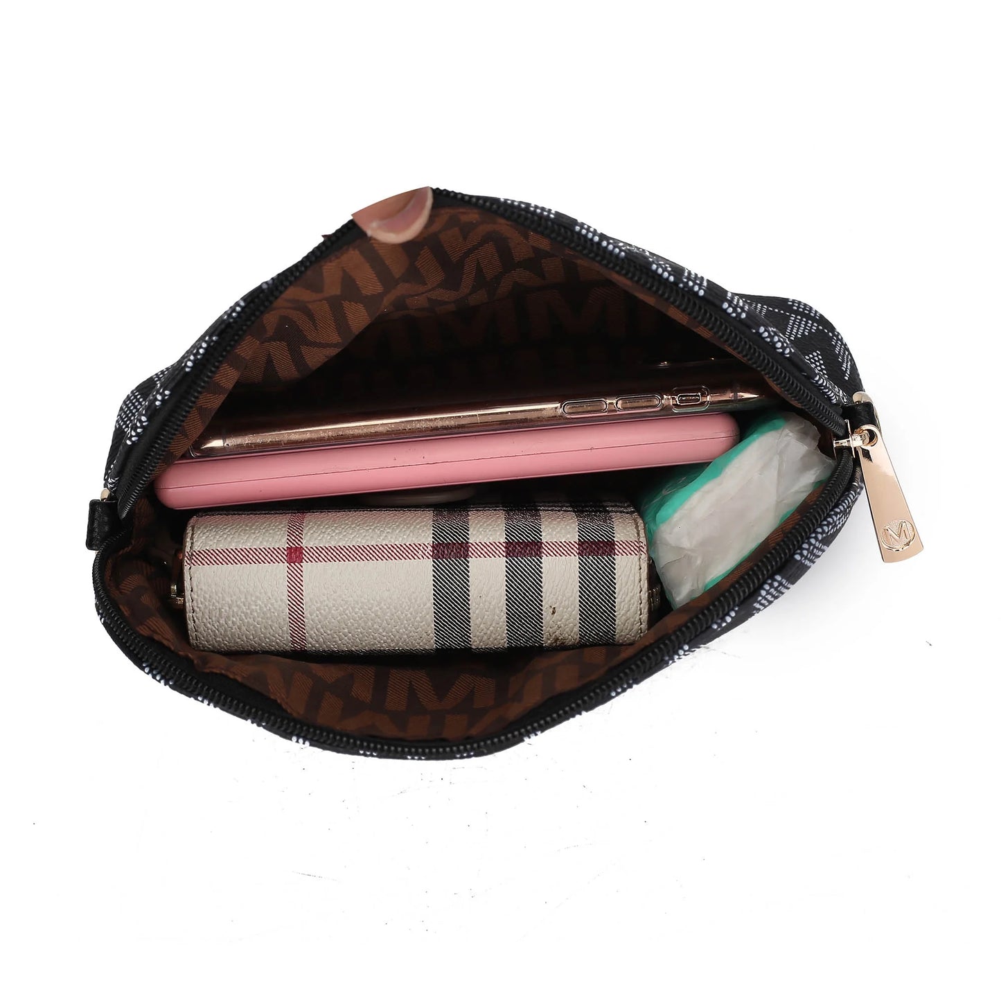 by Mia K. Marimar Women'S Tote Bag with Pouch and Wristlet, Signature 4 Piece Set - Tan